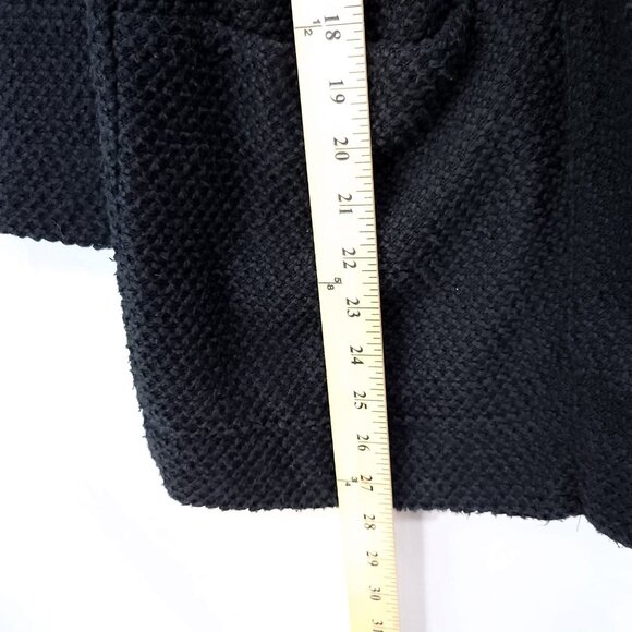 Marine Layer Birdseye Cardigan Womens Small Black Open Front Textured Pockets - Picture 9 of 12